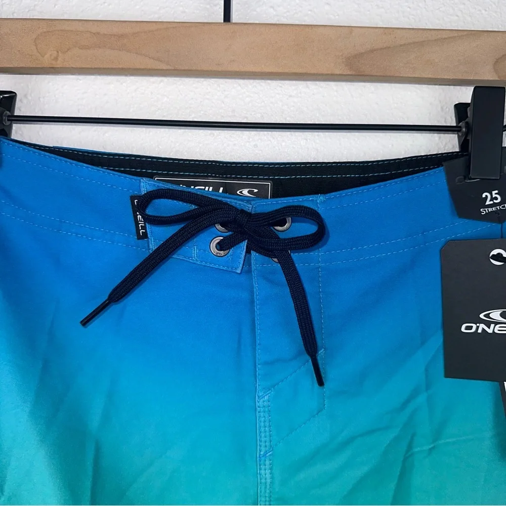 NEW O’Neill Boys Hyperfreak S-Seam Fade Blue Green Ombre Board Shorts 10 (W25”) - Picture 3 of 10